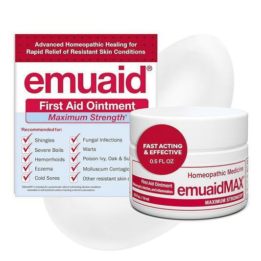 emuaid EMUAIDMAX Ointment for Itchy Skin, Maximum Strength Treatment for Athlete's Foot, Psoriasis, Jock Itch, Rash, Eczema, Cold Sores, Blisters, and Yeast Infection 2oz